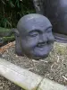 Artikelbild 2 des Artikels “Chinesischer Buddha-Kopf, lachend, 41cm Höhe, Steinguss, hohl, handgefertigt & farbig “